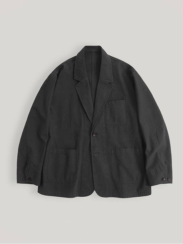 Herringbone Wash Single Blazer Charcoal - ARK.B - BALAAN 2