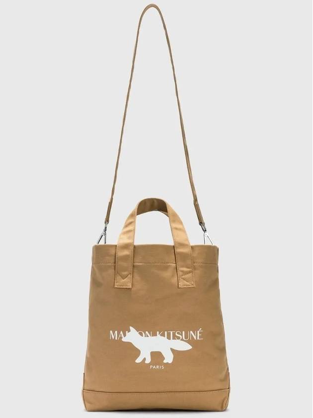 Fox Print Canvas Tote Bag Camel - MAISON KITSUNE - BALAAN 5