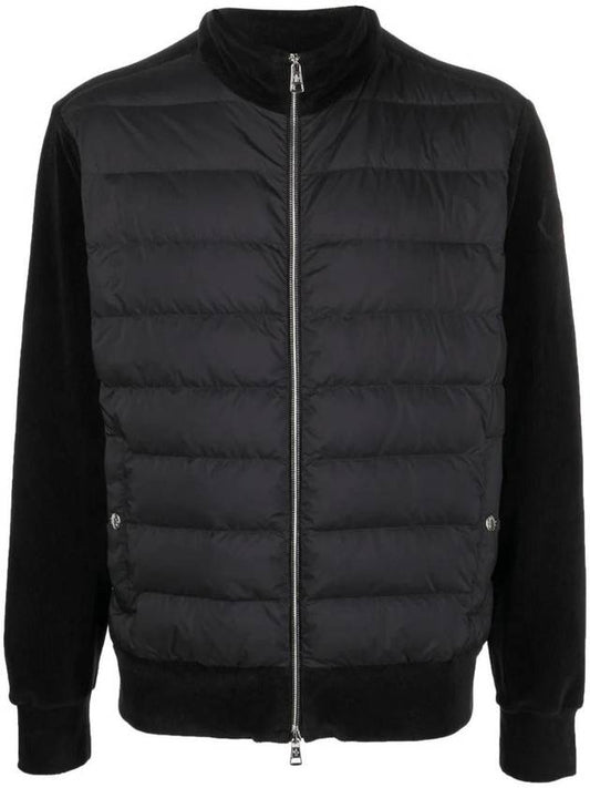 Padded Panel Zip-Up Jacket Black - MONCLER - BALAAN 1