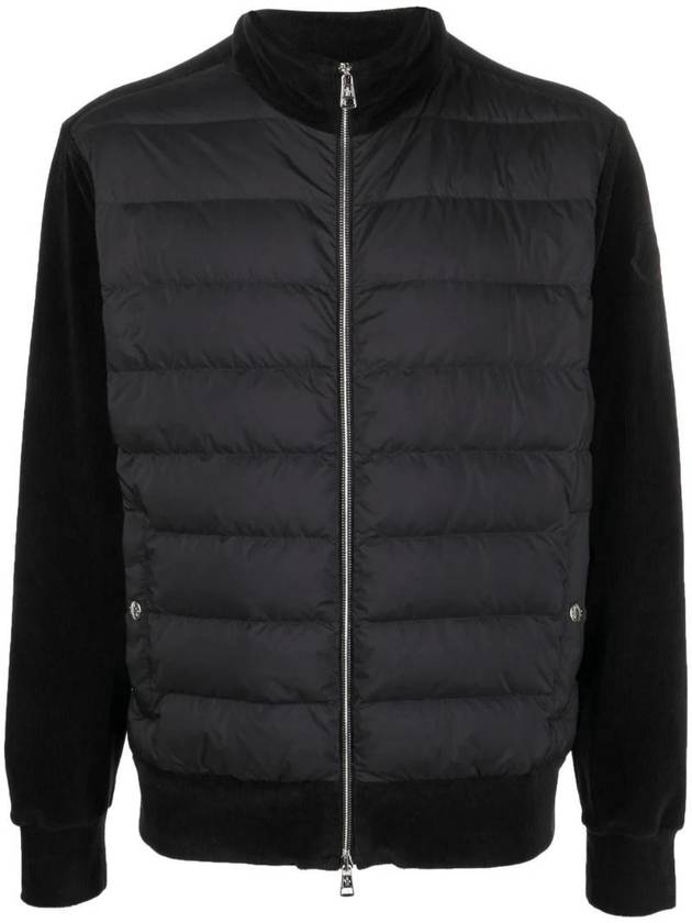 Padded Panel Zip-Up Jacket Black - MONCLER - BALAAN 1