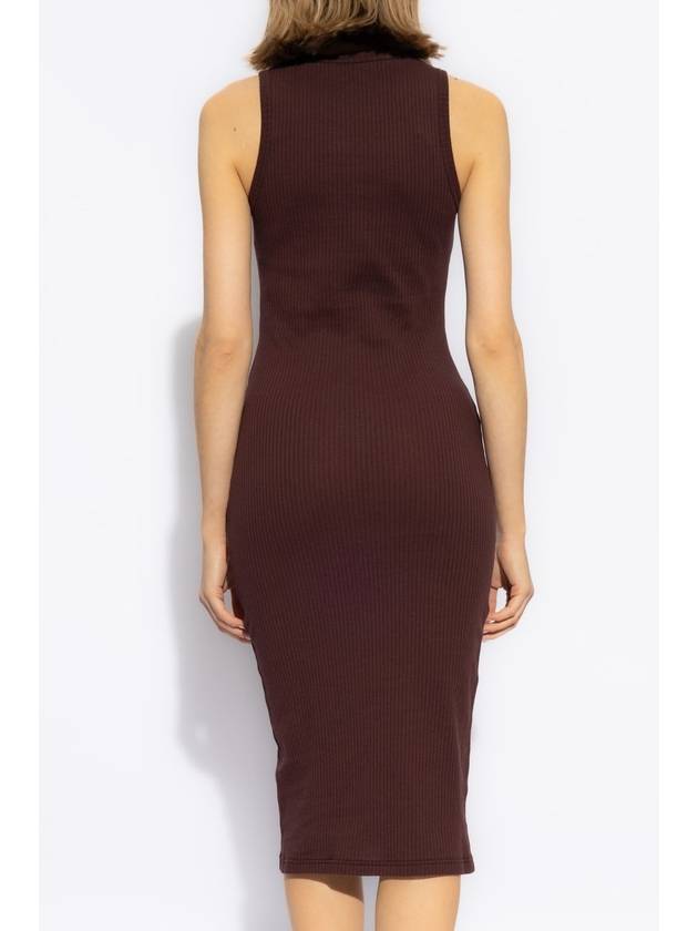 Alexander McQueen Ribbed Dress, Women's, Burgundy - ALEXANDER MCQUEEN - BALAAN 4