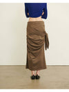 DRAPERY RIBBON TIE SKIRT BROWN - UNMUTE - BALAAN 3