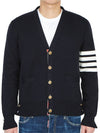 Milano Stitch 4 Bar Cardigan Navy - THOM BROWNE - BALAAN 3