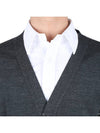 Men's Sustainable Classic Diagonal Wool Cardigan Dark Grey - THOM BROWNE - BALAAN 6