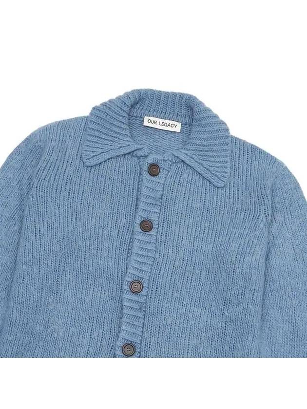 Ribbed Trimming Button Large Cardigan Blue - OUR LEGACY - BALAAN 4