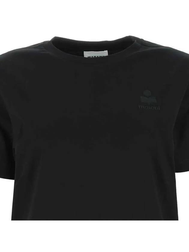 Aby Logo Short Sleeve T-Shirt Black - ISABEL MARANT - BALAAN 5