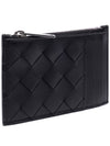 Intrecciato Zipped Card Case Black - BOTTEGA VENETA - BALAAN 4