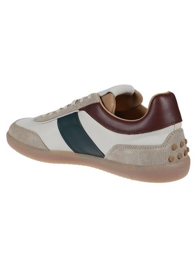 Tricolor Embossed Logo Low-Top Sneakers Brown Beige - TOD'S - BALAAN 6