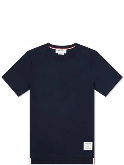 Men's Side Slit Relaxed Short Sleeve T-Shirt Navy - THOM BROWNE - BALAAN 2