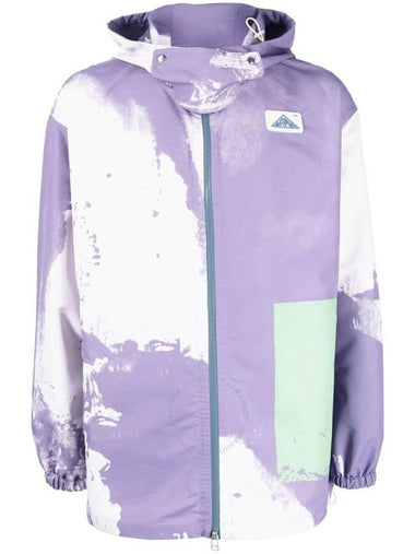 OAMC Men's Lilac Strata Tie Dye-Print Zip-Up Hooded Jacket, Size Medium - OAMC - BALAAN 1