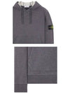 Logo Patch Drawstring Hoodie Melange Grey - STONE ISLAND - BALAAN 6