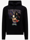 Frontal Print Cotton Hoodie Black - DSQUARED2 - BALAAN 1