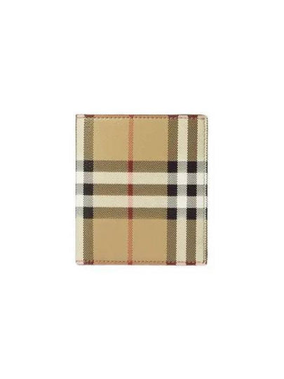 Check Leather Card Wallet Beige - BURBERRY - BALAAN 2