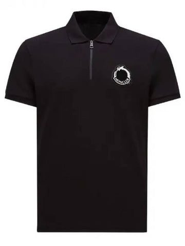 Dragon logo patch half zip up polo top 270954 - MONCLER - BALAAN 1