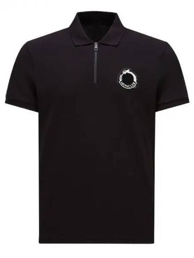 Dragon logo patch half zip up polo top 270954 - MONCLER - BALAAN 1