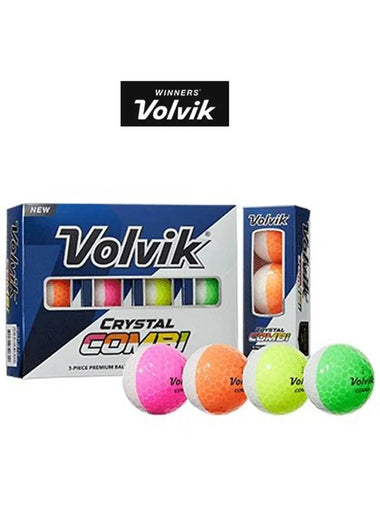 Crystal Combi Golf Ball 3 Piece Half Half Color Ball Golf Ball - VOLVIK - BALAAN 1