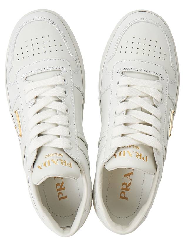 Downtown Leather Low Top Sneakers White - PRADA - BALAAN 3