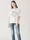 slogan short sleeve t-shirt cream - FFEFF STUDIO - BALAAN 1