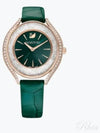 Crystalline Aura Leather Strap Metal Watch Green - SWAROVSKI - BALAAN 2