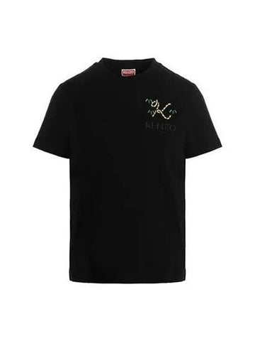 T shirt women s tiger tail logo short sleeve black red - KENZO - BALAAN 1