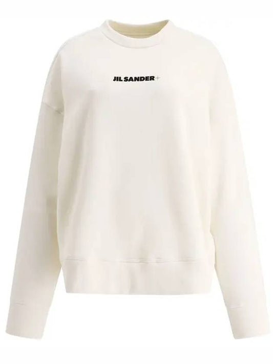 Plus Logo Sweatshirt White - JIL SANDER - BALAAN.