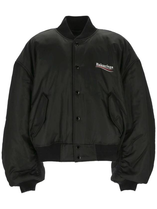 Embroidered Logo Bomber Jacket Black - BALENCIAGA - BALAAN 6