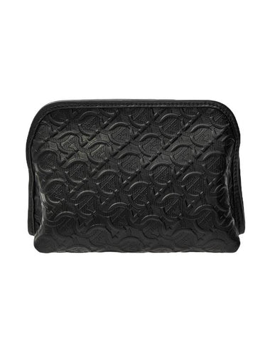 Gazzini Motif Travel Pouch Bag Black - SALVATORE FERRAGAMO - BALAAN 1