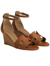 Legend Calfskin Wedge Heels Gold Brown - HERMES - BALAAN 4