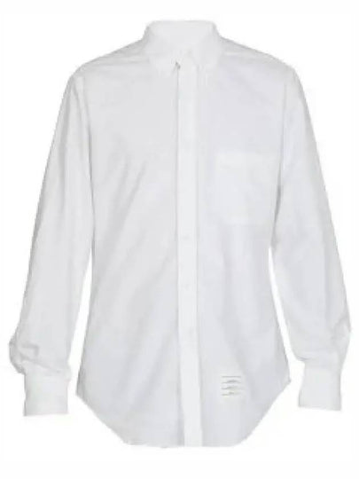 Oxford Grosgrain Placket Cotton Long Sleeve Shirt White - THOM BROWNE - BALAAN 2