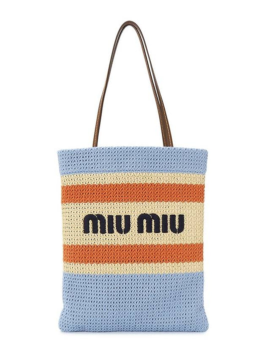 Crochet Tote Bag Blue - MIU MIU - BALAAN 2