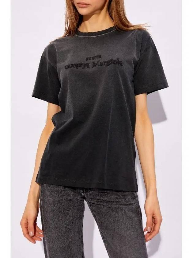 Reverse Logo Short Sleeve T-Shirt Washed Black - MAISON MARGIELA - BALAAN 4