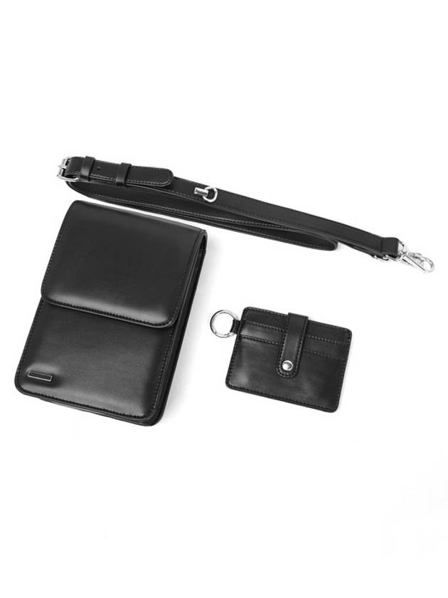 Minimal Bar Square Leather Bag Multi-Card Wallet Black - S SY - BALAAN 1