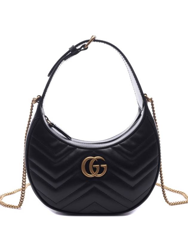 GG Marmont Half Moon Mini Bag Black - GUCCI - BALAAN 2