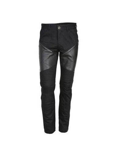 Leather Patch Biker Jeans Black - GIVENCHY - BALAAN 1