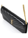 Cassandra Matelasse Chain Lambskin Shoulder Bag Black - SAINT LAURENT - BALAAN 6