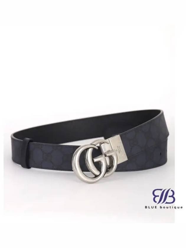 Marmont Double G Reversible Belt Dark Blue - GUCCI - BALAAN 2