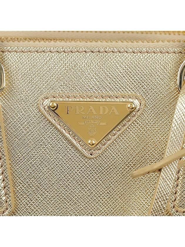 Galleria Saffiano Leather Mini Tote Bag Gold - PRADA - BALAAN 8