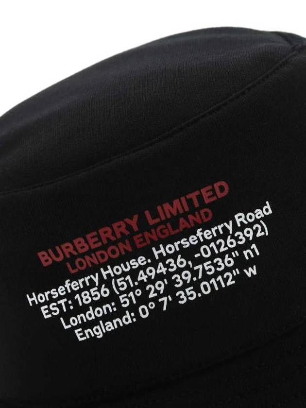 Location Print Cotton Bucket Hat Black - BURBERRY - BALAAN 5