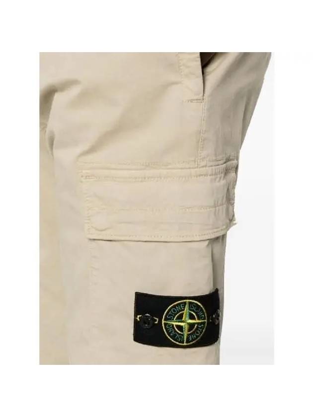 Compass Badge Gabardine Cargo Straight Pants Beige - STONE ISLAND - BALAAN 4