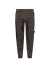 Logo Patch Tapered Cotton Track Pants Charcoal - STONE ISLAND - BALAAN 2