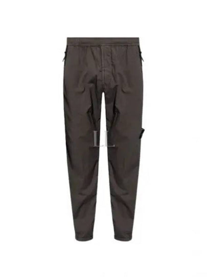 Logo Patch Tapered Cotton Track Pants Charcoal - STONE ISLAND - BALAAN 2