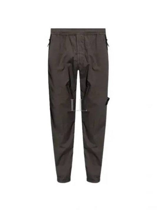Logo Patch Tapered Cotton Track Pants Charcoal - STONE ISLAND - BALAAN 2