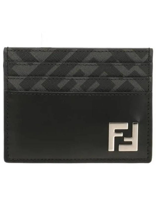 FF Square Leather Card Wallet Black - FENDI - BALAAN 2