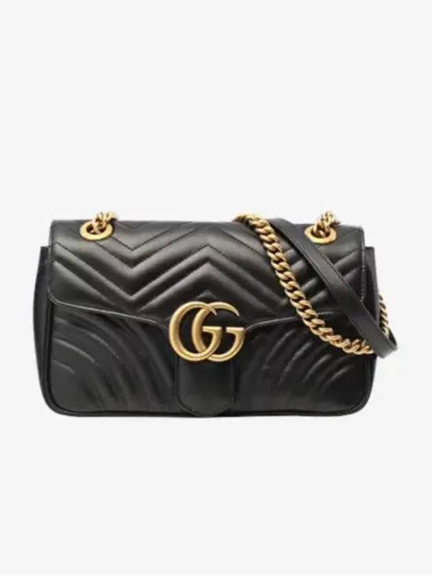 GG Marmont Matelasse Small Shoulder Bag Black - GUCCI - BALAAN 3