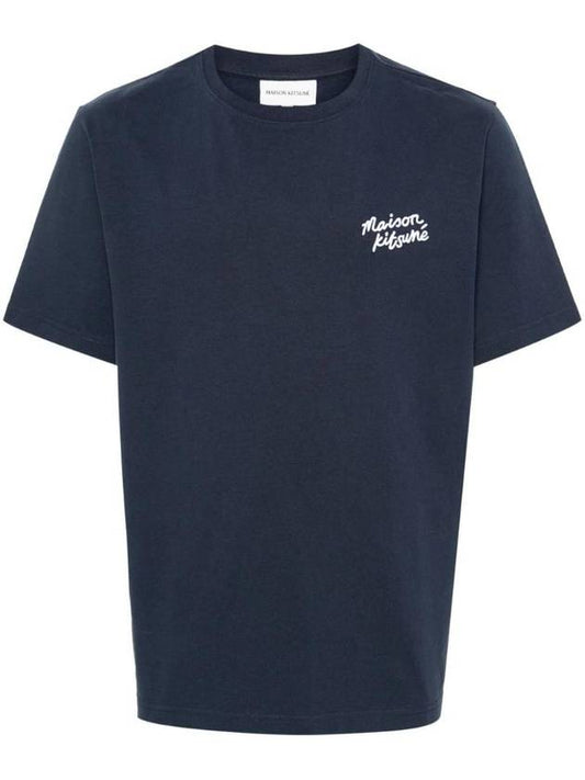 Handwriting Comfort Short Sleeve T-Shirt Ink Blue - MAISON KITSUNE - BALAAN 1