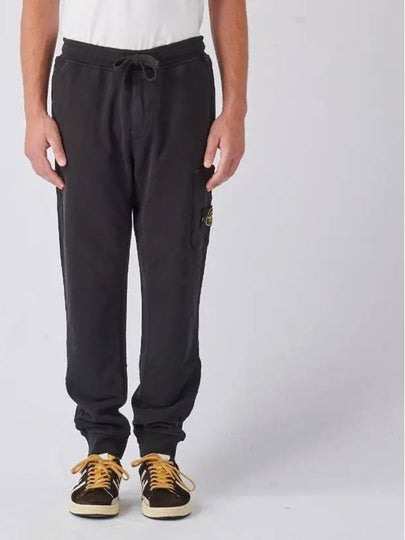 Men's Wappen Patch Jogger Pants Black - STONE ISLAND - BALAAN 2