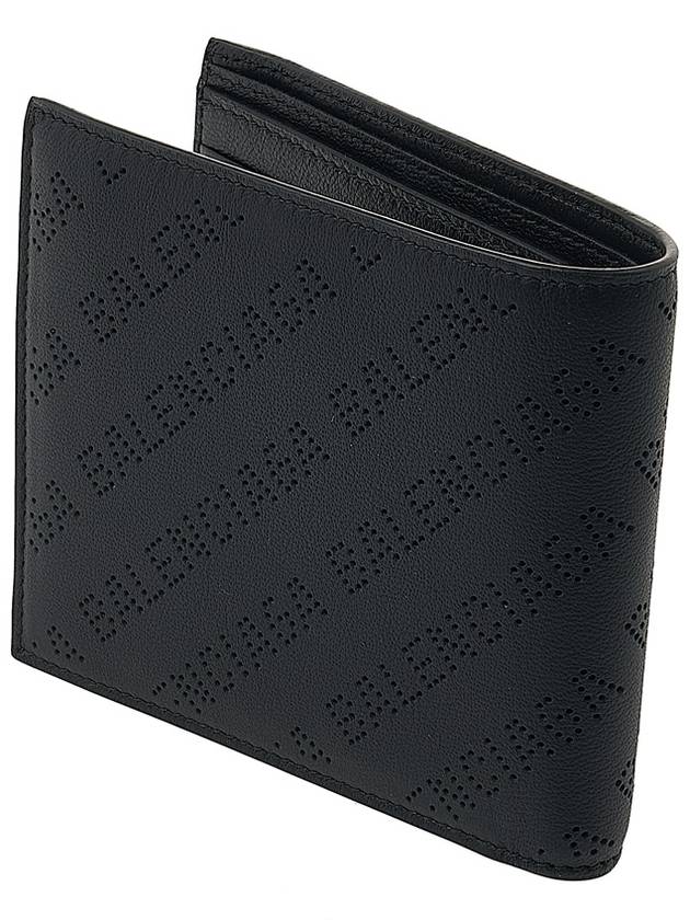 Logo Perforated Half Wallet Black - BALENCIAGA - BALAAN 4