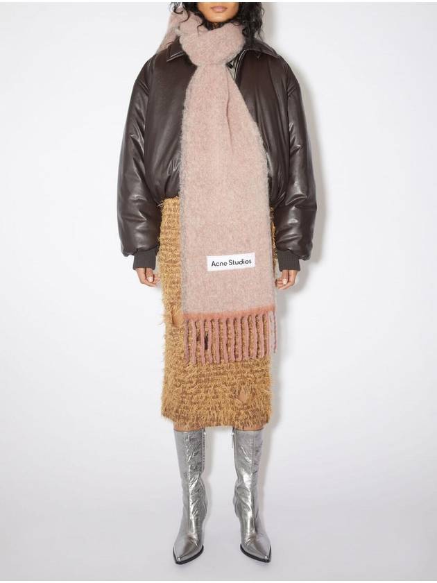 Mohair Wool Fringe Muffler Pink - ACNE STUDIOS - BALAAN 4