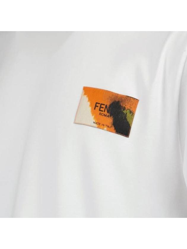 Logo Label Patch Short Sleeve T-Shirt White - FENDI - BALAAN 4