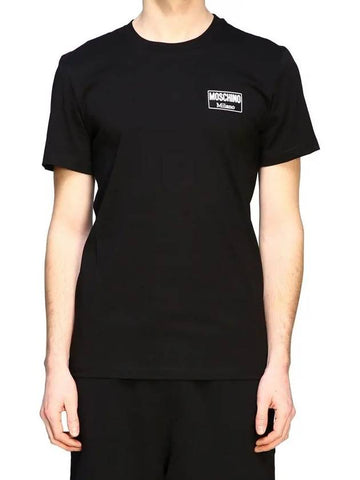 Men's Short Sleeve Logo TShirt Black 0702 2040 A1555 - MOSCHINO - BALAAN 1